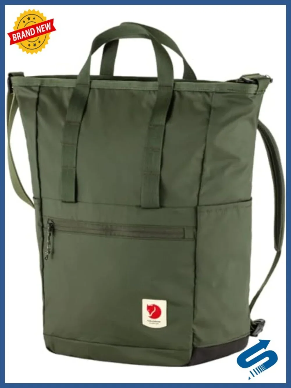 Water-Resistant Nylon Convertible Tote Backpack Lightweight Travel Daypack